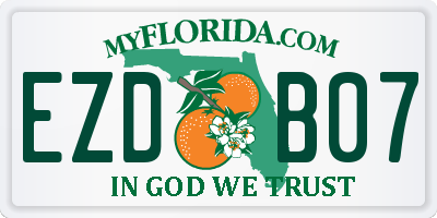 FL license plate EZDB07