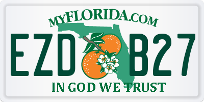 FL license plate EZDB27