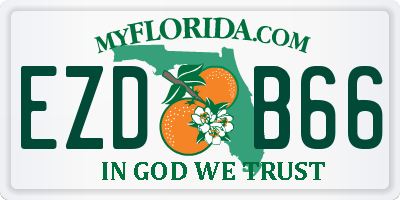 FL license plate EZDB66