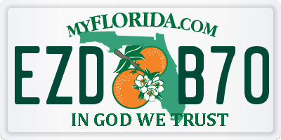 FL license plate EZDB70
