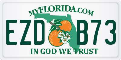 FL license plate EZDB73