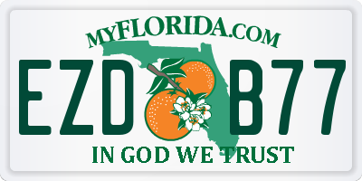 FL license plate EZDB77