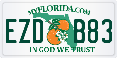 FL license plate EZDB83
