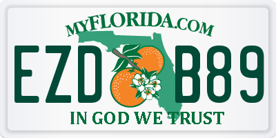 FL license plate EZDB89
