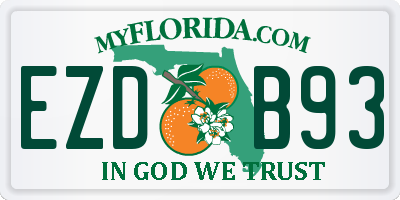 FL license plate EZDB93