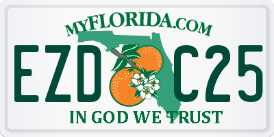 FL license plate EZDC25