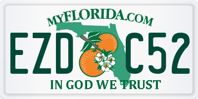 FL license plate EZDC52
