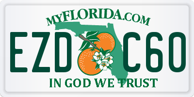 FL license plate EZDC60