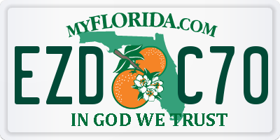FL license plate EZDC70