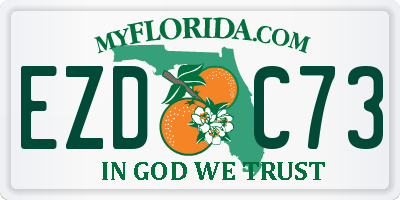 FL license plate EZDC73