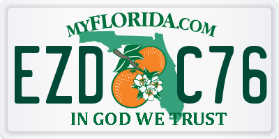 FL license plate EZDC76