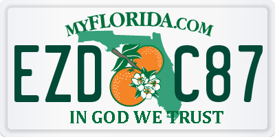 FL license plate EZDC87