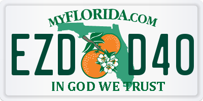 FL license plate EZDD40