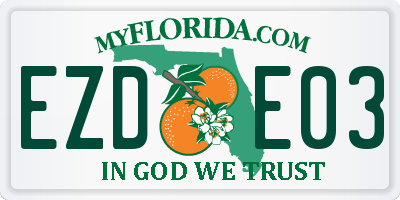 FL license plate EZDE03