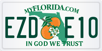 FL license plate EZDE10