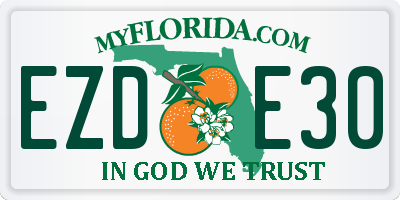 FL license plate EZDE30