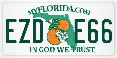 FL license plate EZDE66