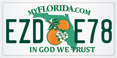FL license plate EZDE78