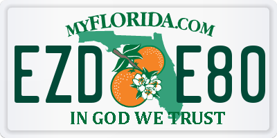 FL license plate EZDE80