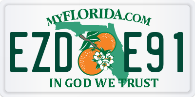 FL license plate EZDE91