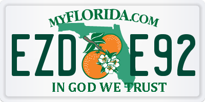 FL license plate EZDE92