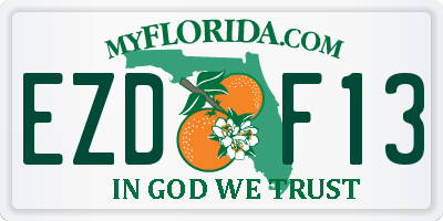 FL license plate EZDF13