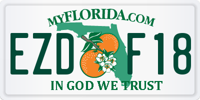 FL license plate EZDF18