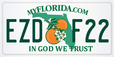 FL license plate EZDF22
