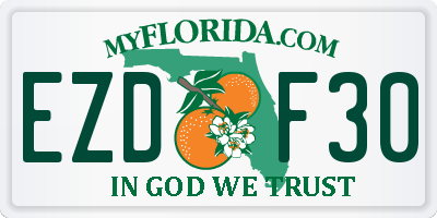 FL license plate EZDF30