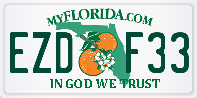 FL license plate EZDF33