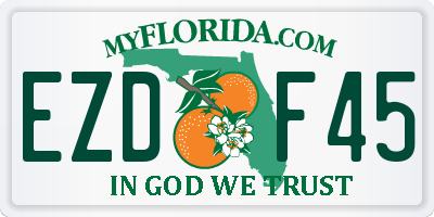 FL license plate EZDF45