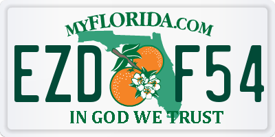 FL license plate EZDF54