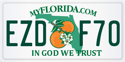 FL license plate EZDF70