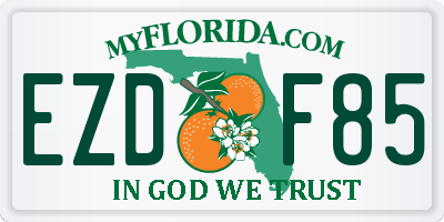 FL license plate EZDF85