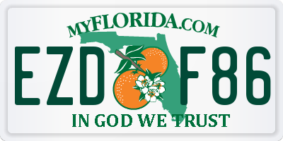 FL license plate EZDF86