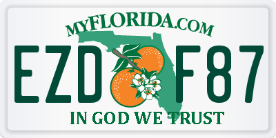 FL license plate EZDF87