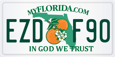 FL license plate EZDF90