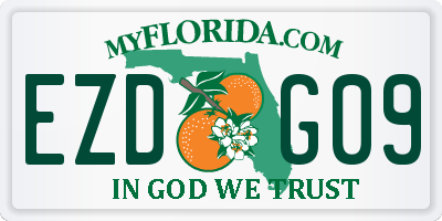 FL license plate EZDG09