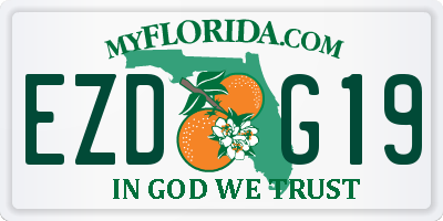 FL license plate EZDG19