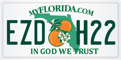 FL license plate EZDH22