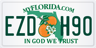 FL license plate EZDH90