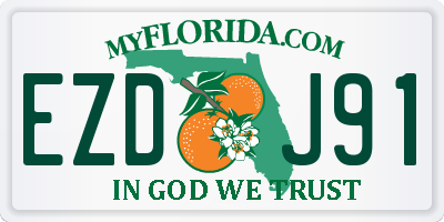 FL license plate EZDJ91