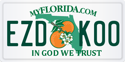 FL license plate EZDK00