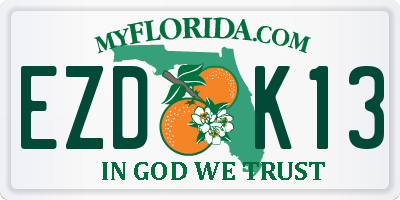FL license plate EZDK13