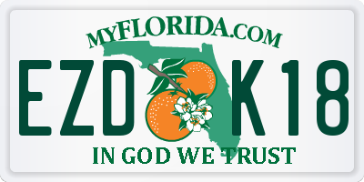 FL license plate EZDK18