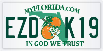 FL license plate EZDK19