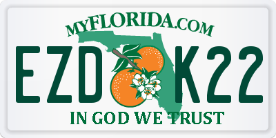 FL license plate EZDK22