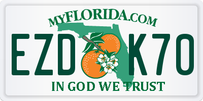 FL license plate EZDK70