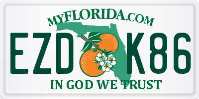 FL license plate EZDK86