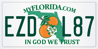 FL license plate EZDL87